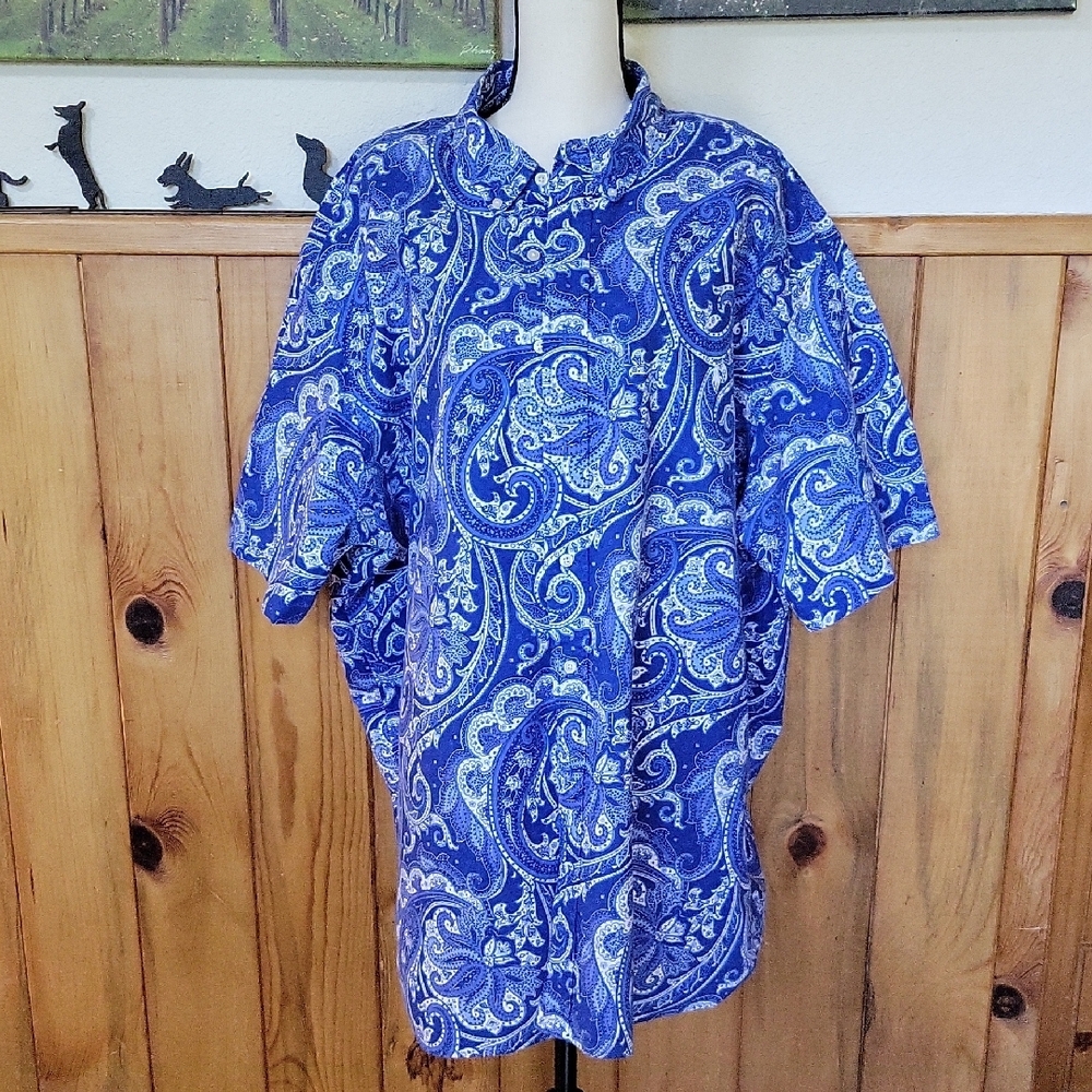 Ralph Lauren Blue Floral Casual Button Down Shirt